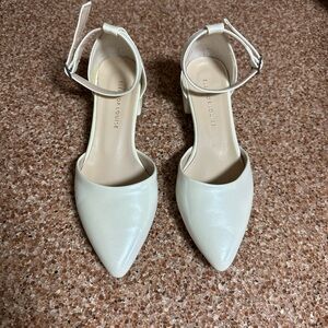 Ivory Pearlescent Ankle Strap bridal Heels